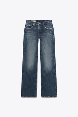 ZARA ДЖИНСЫ TRF WIDE LEG С НИЗКОЙ ПОСАДКОЙ, СИНИЙ
