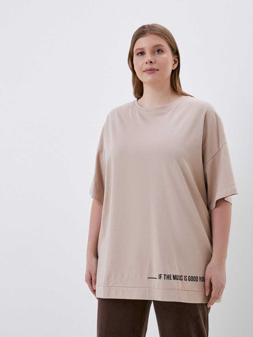 Футболка длинная больших размеров