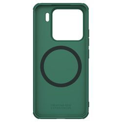 Чехол зеленого цвета (Dark Green) от Nillkin c поддержкой MagSafe для Xiaomi 15, серия Super Frosted Shield Pro Magnetic Case