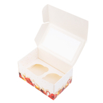 Коробка для 2 капкейков с окном (Подарочек) 16*10*8 см