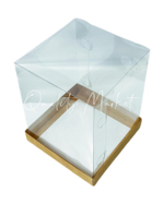 Коробка под торт и кулич с прозрачным куполом 160*160*200 мм (крафт), 10шт