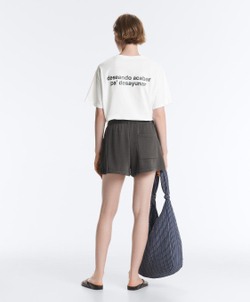 Oysho Шорты из хлопкового флиса, антрацитовый