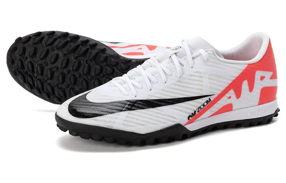 Nike Air Zoom Vapor 15 ACADEMY TF (gum broken nails) artificial grass hard grass non-slip wear-resistant football shoes men's white red