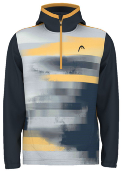 Мужская теннисная кофта Head Topspin Hoodie - темно-синий/print Vision