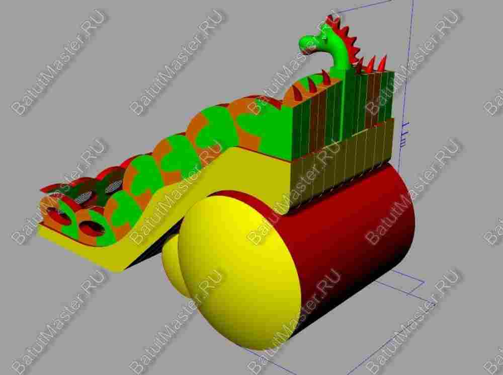 Коммерческий надувной батут-горка "Дракон" 15*7*9 м