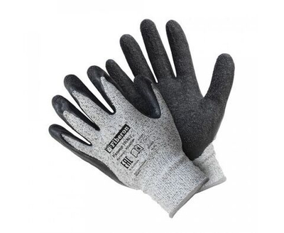 Перчатки сверхвысокая защита от порезов, размер XL(10), стекловолокно, текстурное латексное покрытие PSV039P Fiberon - 1 пара.