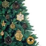 Шары новогодние ёлочные "Black&Gold", НАБОР 130 предметов, черный/золото, пластик, ЗОЛОТАЯ СКАЗКА, 592183