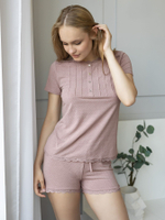 Женский домашний комплект-пижама (Размер: XXL) (Цвет: сиреневый)