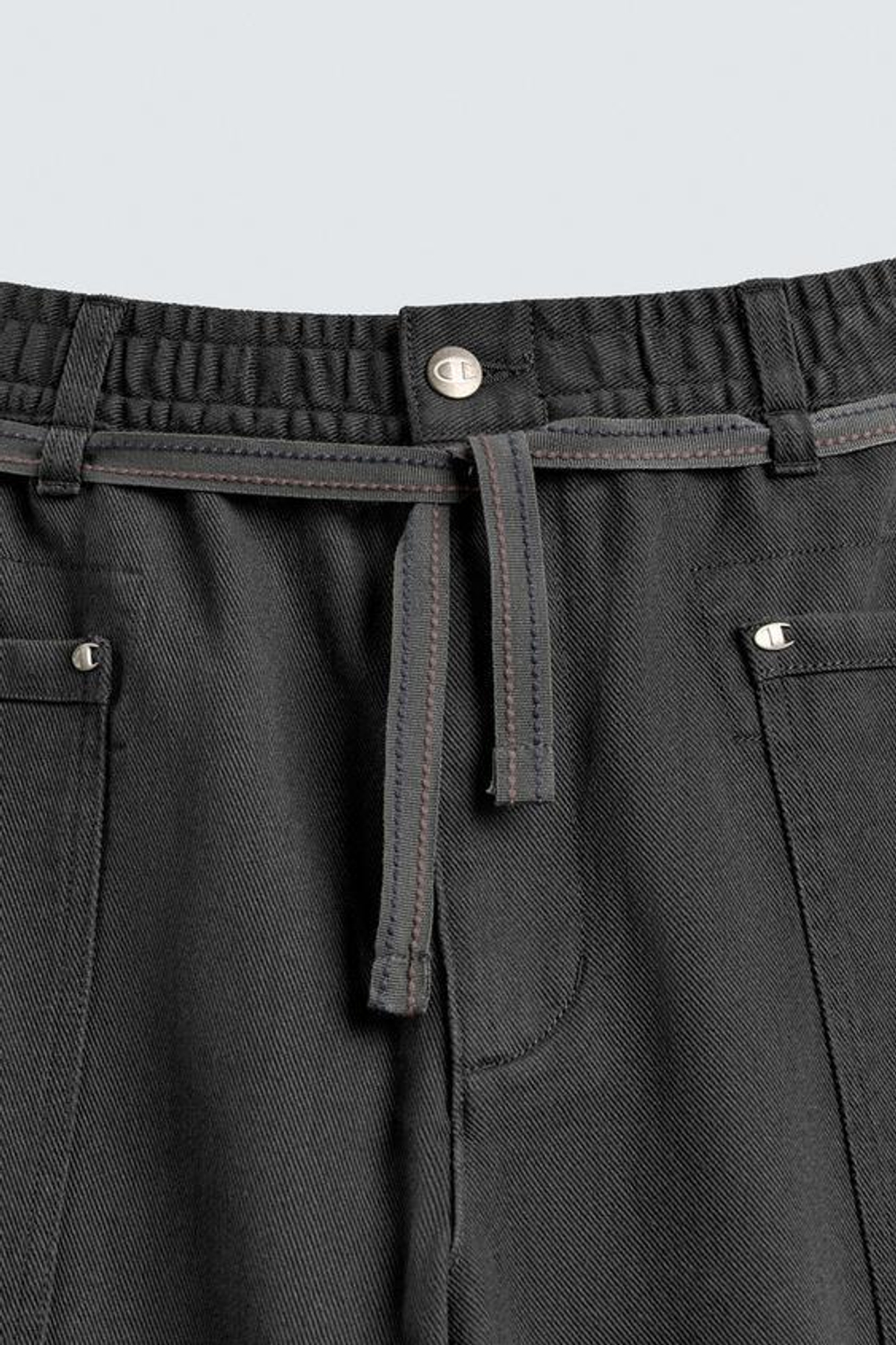 ZARA X CHAMPION ® БРЮКИ КАРГО НА ШНУРКЕ, АНТРАЦИТОВО-СЕРЫЙ