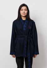 Шапан шерстяной женский OYU TOLQYN DARK BLUE