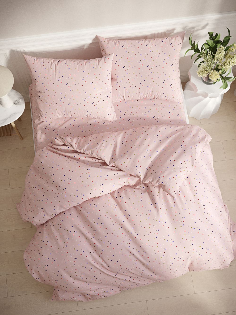 Простынь перкаль Сказка "Сердечки" 240x215 см