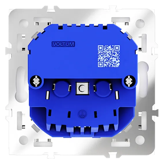 Розетка встраиваемая VOLTUM S70 с заземлением и защитными шторками, 16А, с USB, A+С, (белый матовый) vls040502