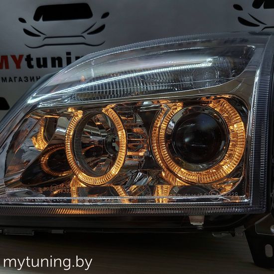 Передние фары angel eyes chrome для Opel Vectra C