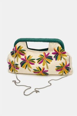 ZARA СУМКА-МЕШОК С БУСИНАМИ И ПРИНТОМ, РАЗНОЦВЕТНЫЙ