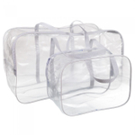 Сумка в роддом набор 2 шт "Комфорт" прозрачный ПВХ (серый)
