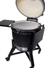 Керамический угольный гриль Diamond Egg Dream Deep Black, 60 см, чёрный, с ножками и столиками