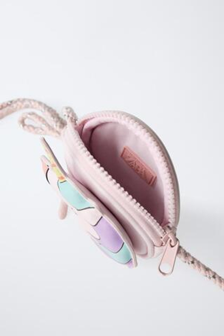 ZARA СУМКА С ПЛЕЧЕВЫМ РЕМНЕМ И ЕДИНОРОГОМ, РОЗОВЫЙ