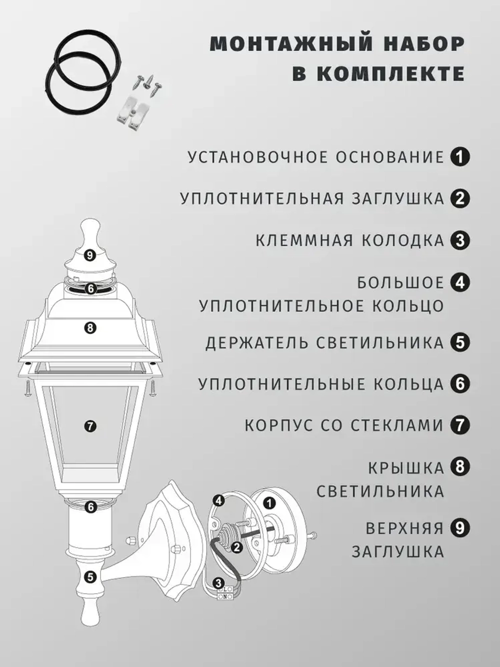 Светильник уличный настенный Navigator 80 493, 6 граней, цоколь E27, IP44, черный
