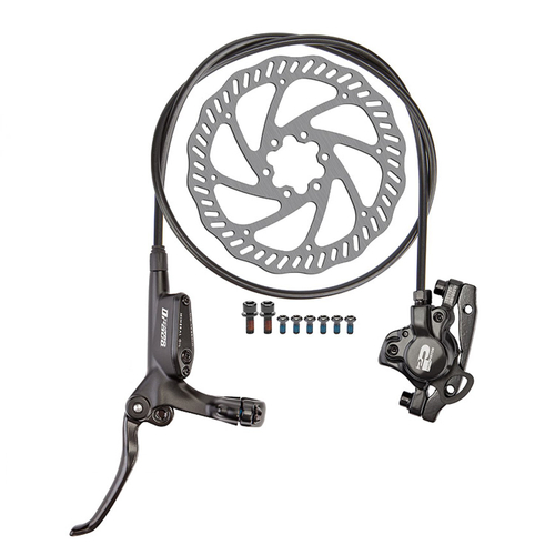 Тормоз Tektro Draco передний дисковый, гидравлический, чёрный, комплект: калипер, шланг 800 мм, ручка тормоза HD-M350 под 2,5 пальца, ротор