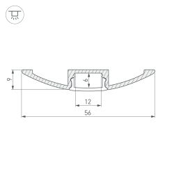 Профиль ARH-FLAT-2000 ANOD (Arlight, Алюминий) 016149
