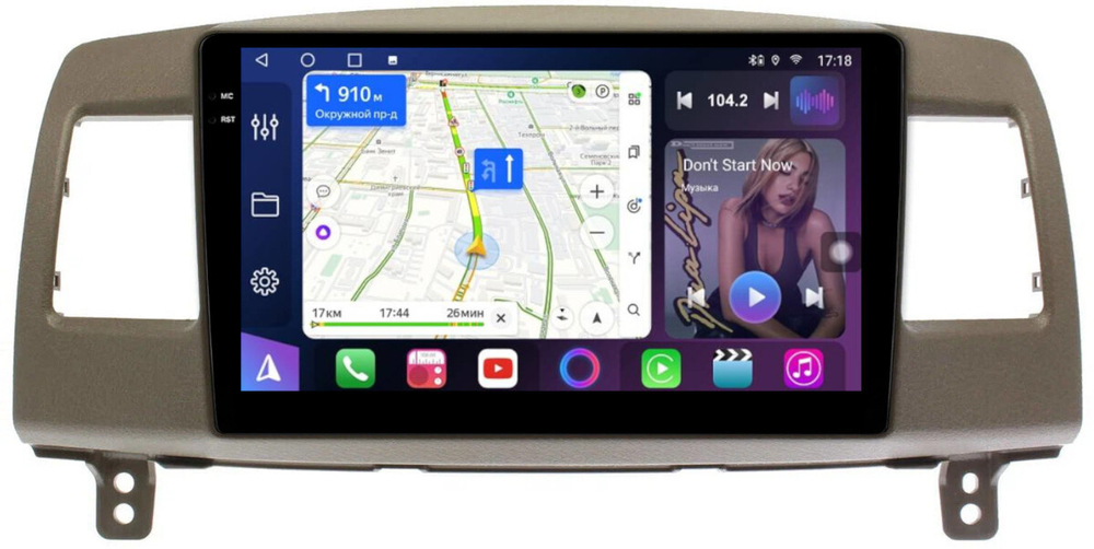 Магнитола для Toyota Mark II 110 2000-2004 (наверх, климат на ШГУ) - FarCar BM9-9110F2 монитор 9.5" QLED на Android 14, TS10, 4+32Гб, CarPlay, 4G SIM-слот