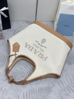 Prada Large Linen Tote Bag 37 cm