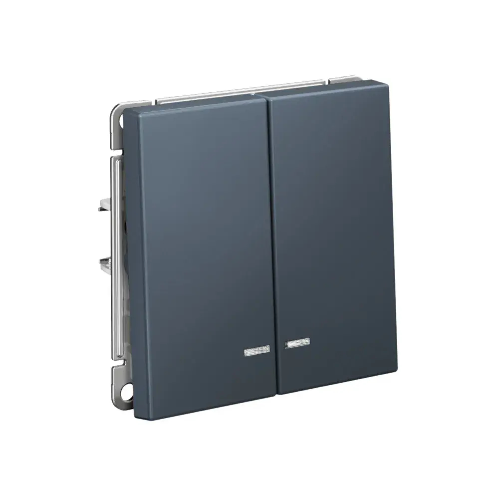 ARTGALLERY 2-клавишный ВЫКЛЮЧАТЕЛЬ с подсветкой, сх.5а, 10АХ, механизм, быстрозажим. клем., ГРИФЕЛЬ