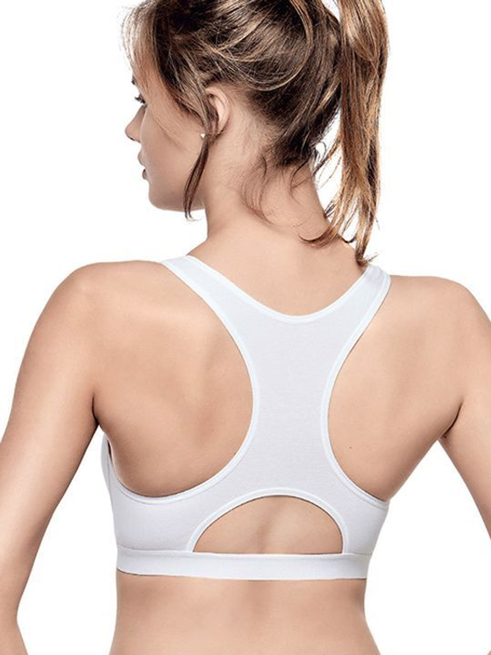 Эластичный спортивный топ с изящным силуэтом (Размер: S) (Цвет: белый)