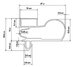 Уплотнитель для монотемпературного винного шкафа Eurocave V-LAPREM-L - 1700*635 мм (005)