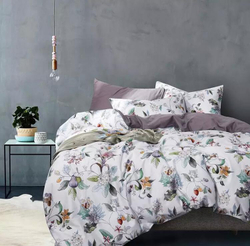 Постельное белье ЕВРО (двуспалка) Египедский Хлопок Белый ягодки