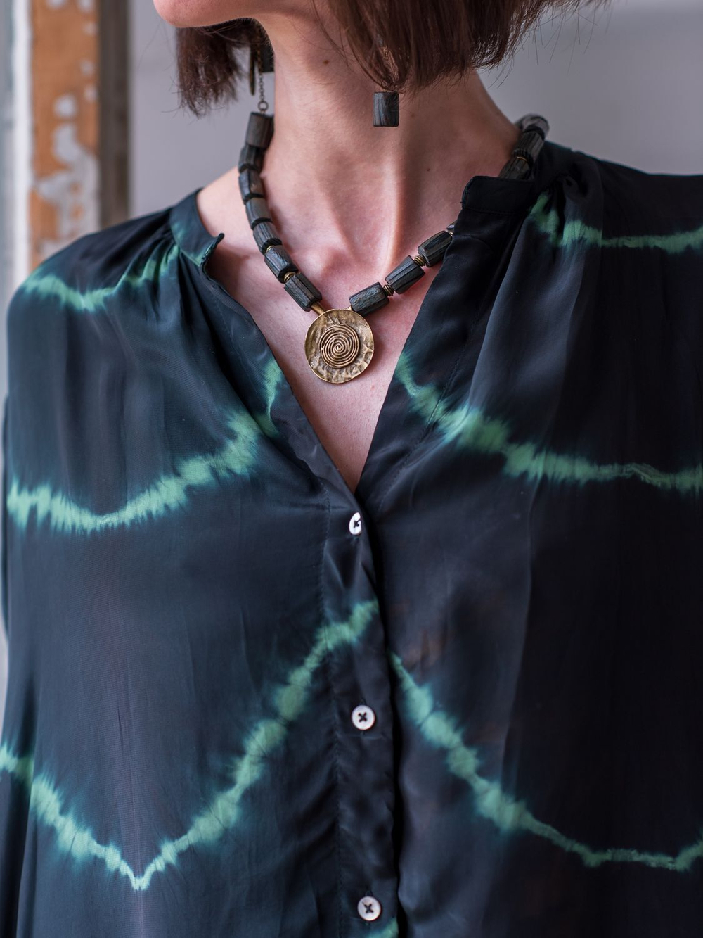 Платье-рубашка ГРАДИЕНТ (лесной)