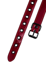 Черный кляп-шар 4,5см на узких красных ремешках ToyFa Theatre 708028