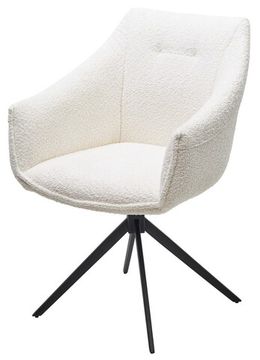 Стул CLOUDS 360 град. поворот. Белый Wales 101, букле/ черный каркас