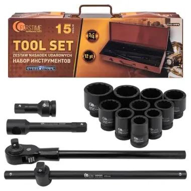 Набор инструментов 15пр. 3/4''(12гр.) FORSTIME FT-6143-9MPB