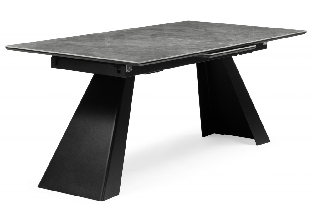 Керамический стол Woodville Стиг 180(230)Х90 baolai, черный, ножки черные