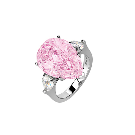 Кольцо капля розовая