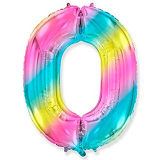 Цифры радуга металлик 100см.
