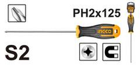 Отвертка крестовая PH2x125 мм INGCO HS68PH2125 INDUSTRIAL