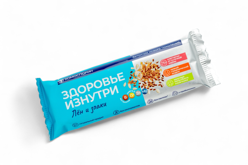 Батончик "Здоровье изнутри" лен и злаки 50гр/16шт