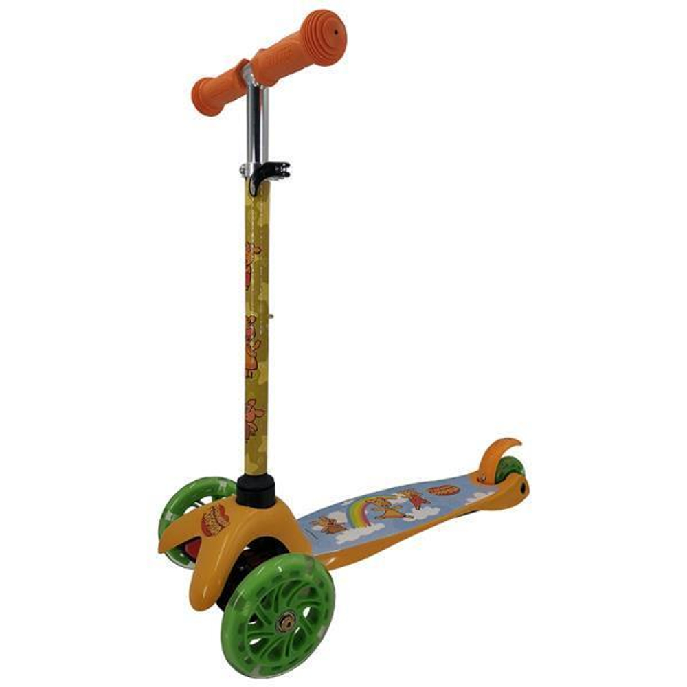 Самокат 3кол. Оранжевая корова, 120 и 80 мм, рег.рул. стойка
