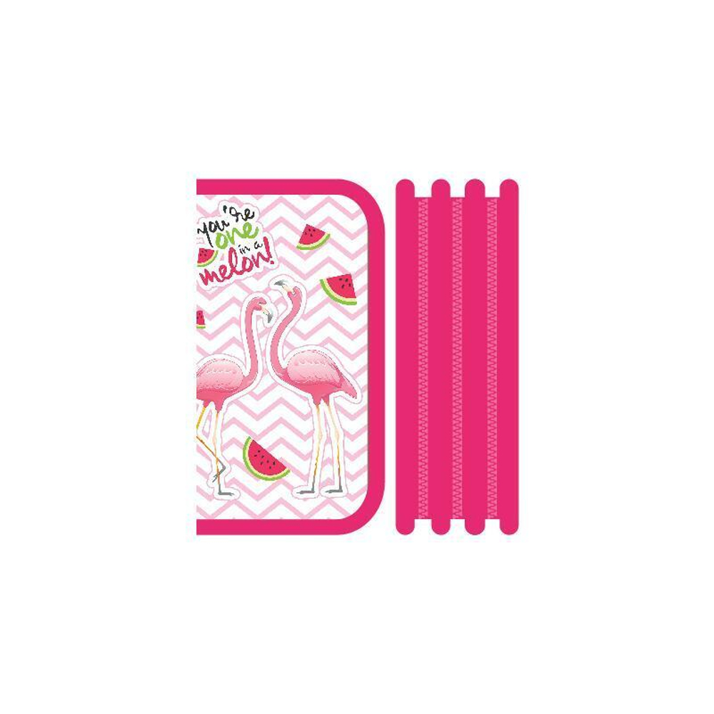 Пенал 3 секц. большой, печать на ткани 190*105 "Фламинго 2020" (Пчелка)