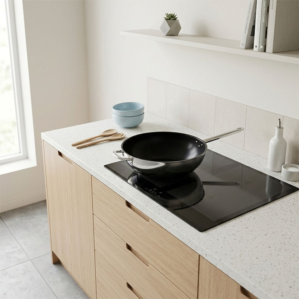 Сковорода WOK Mander,диаметр 32 см, нержавеющая сталь с антипригарным покрытием