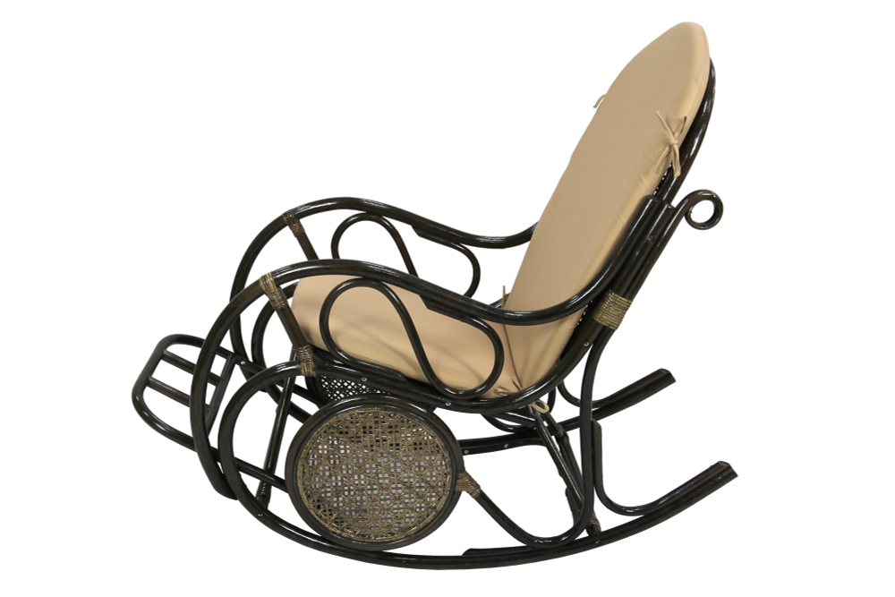 Кресло-качалка Garden story Сантьяго (1кор.+мягк.эл.) каркас коричневый, сиденье бежевое)