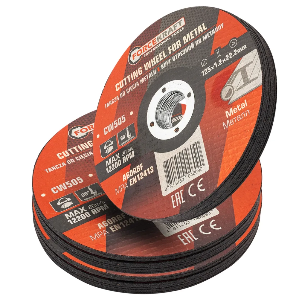 Круг отрезной по металлу 125x1.2x22.2мм (к-т 30 шт) FORCEKRAFT FK-CW505[к-т 30 шт.]