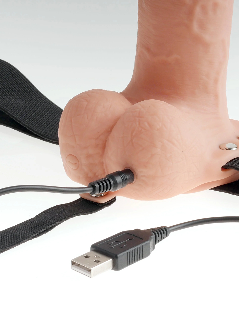 Страпон Fetish Fantasy Series 7" Hollow Strap-On - Flesh/Black Pipedream 339121PD