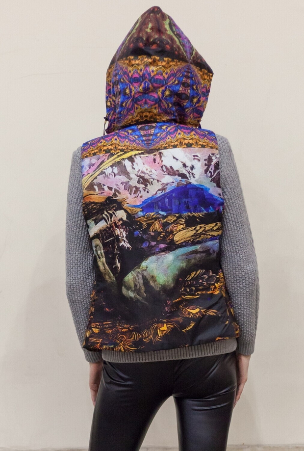 Двусторонний жилет "Богема", по мотивам живописи Михаила Врубеля