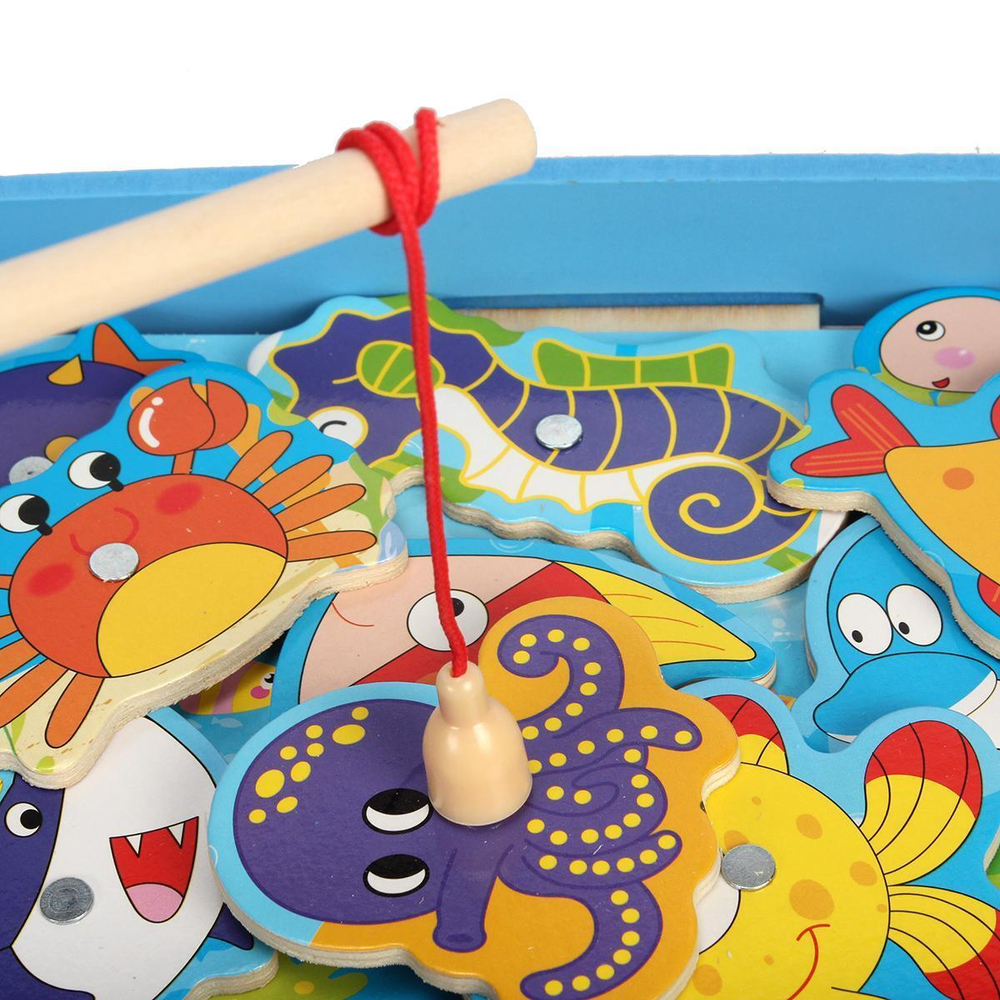 Развивающая игрушка деревянная Рыбалка, коробка C-41895