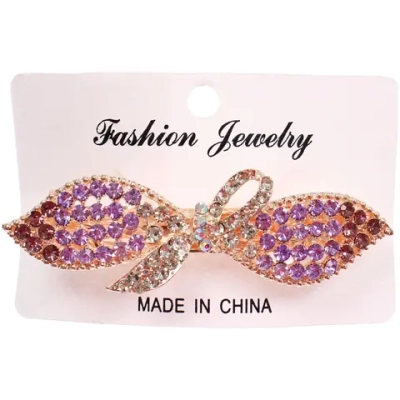 Заколка - автомат металлическая на блистере «KLEVER», мауриция, цвет как на фото, 8*3см ( хедр Кокетка)