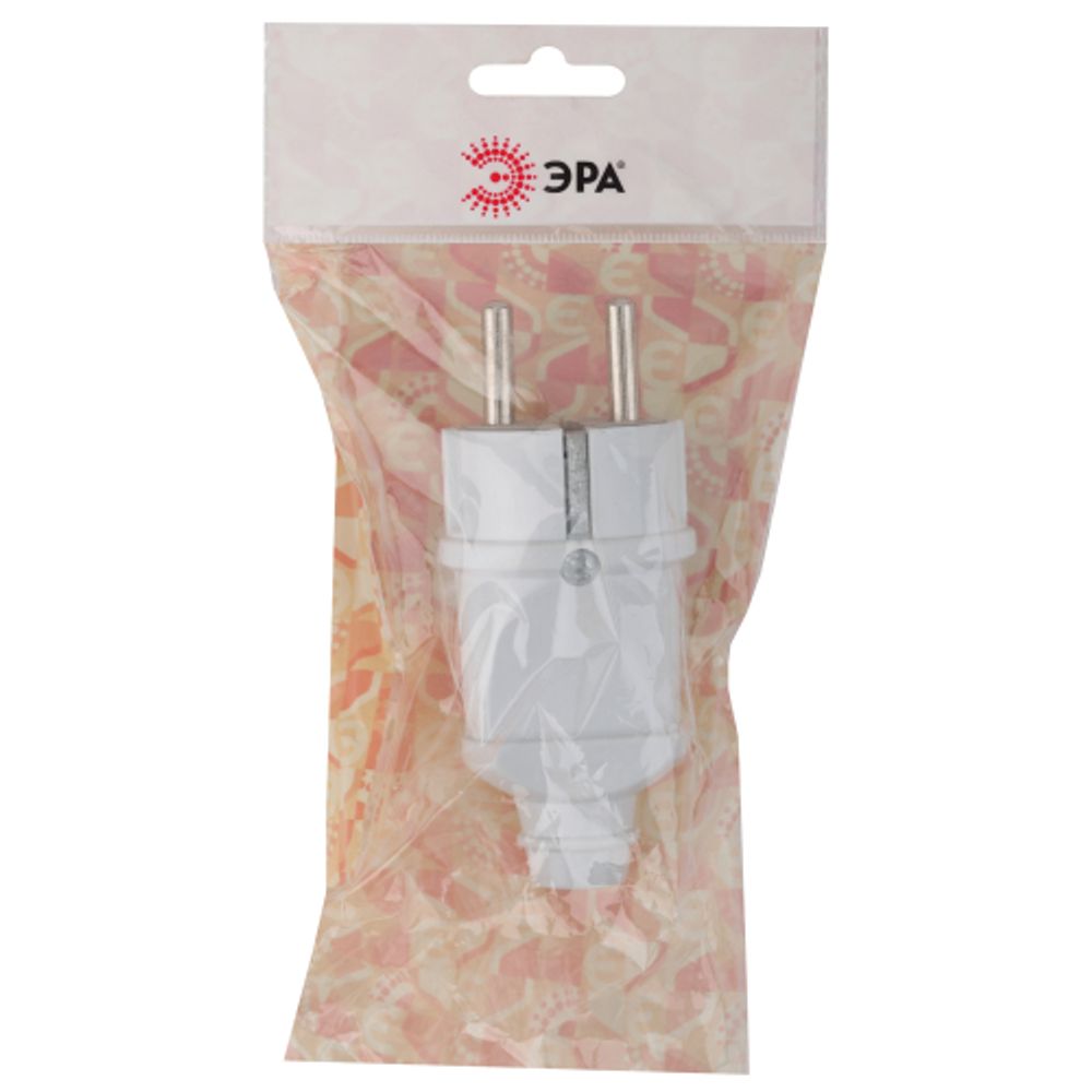 Вилка ЭРА Vx2-W с заземлением прямая 16A белая | Штепсельные вилки и розетки