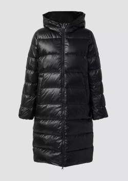 Стеганое пальто с капюшоном наполнитель пух/перо Black Label